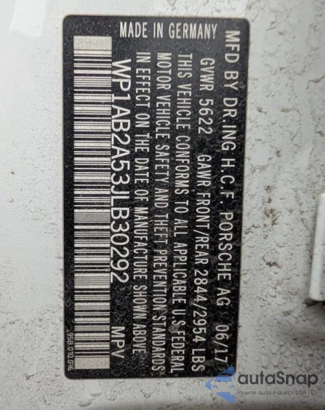 WP1AB2A53JLB30292